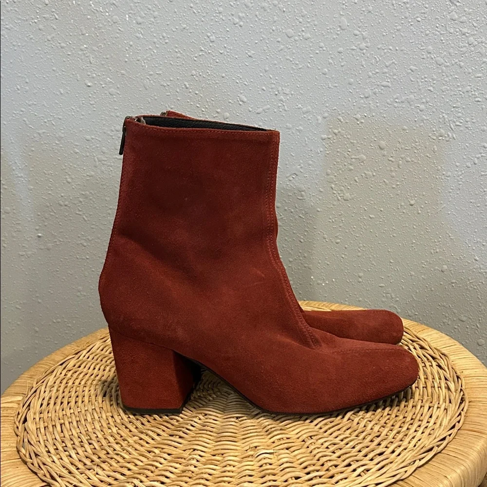 Free People Cecile Ankle Boot Terracotta Red‎ Suede